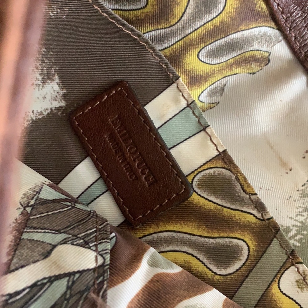 Emilio Pucci Brown Leather Shoulder Bag with Gold Chain. Vintage - Picture 6 of 16
